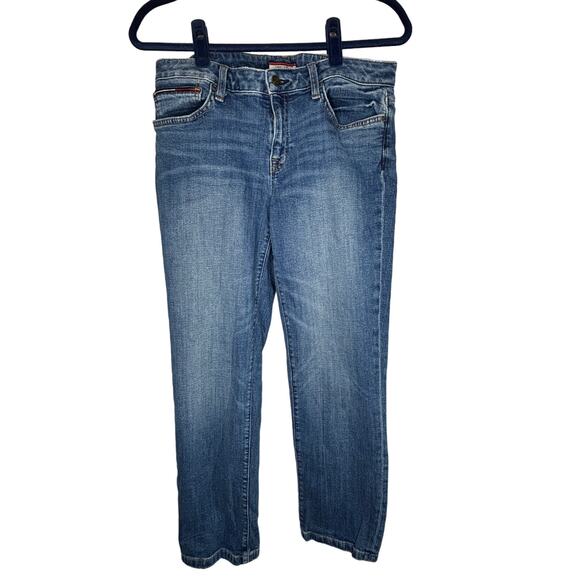 Tommy Hilfiger Women’s Cropped Straight Leg Jeans - Size 8 - Mid Wash Faded Soft - Picture 1 of 6